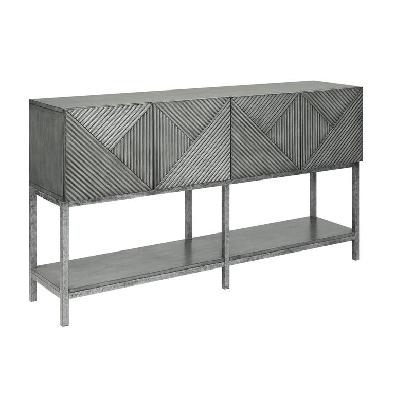 Corrugated 4 Door Media Console Collection