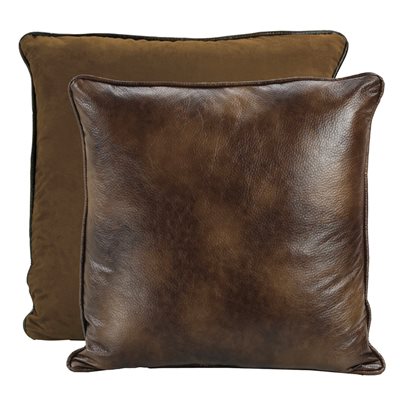 Half Faux Fur and Leather Pillow