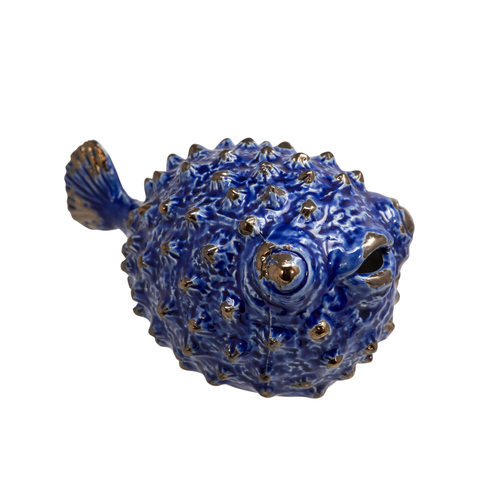 Blue Ceramic Puffer Fish