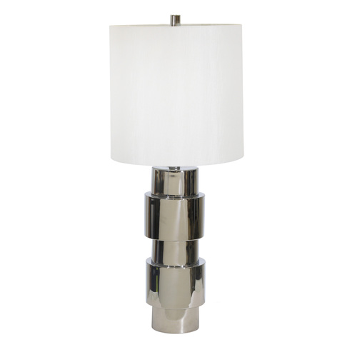 Stacked Cylinder Table Lamp, Silver