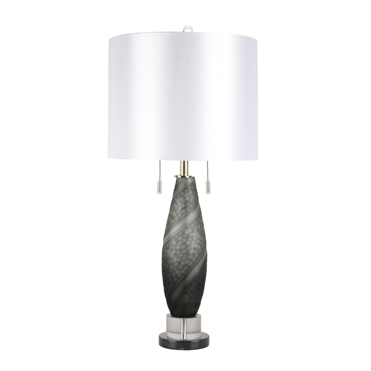 Art Glass 33 inch Twist Table Lamp, Gray