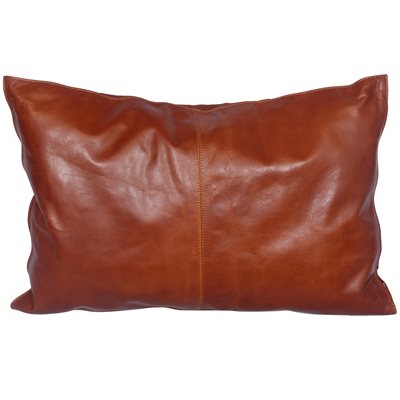 Designer Accent Buckskin Leather Lumbar Pillow